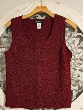Jones New York Women’s Burgundy Knit Scoop Neck Tank